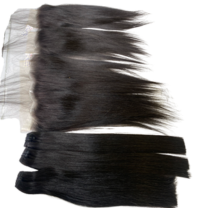 Extensiones de cabello humano indio sin procesar, mechones de pelo de trama 13x4 13x6, con encaje Frontal HD suizo, cutícula sin procesar, precio barato a la venta - Product Image 1