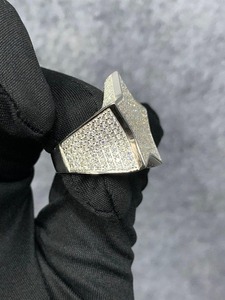 VVS Moissanite แหวนแฟชั่น925เงินประดับเพชรแหวนฮิปฮอปสตาร์สำหรับแร็ปเปอร์ในราคาถูกได้รับการรับรองจากแฟชั่น - Product Image 6