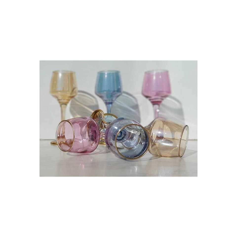 Colorful 6-Person Coffee Water Glass Goblet