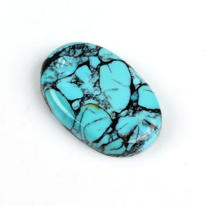 Alta calidad 20x30mm grande ovalado Flatback cabujón suave Natural Kingman telaraña turquesa piedra preciosa suelta para la fabricación de joyas - Product Image 3