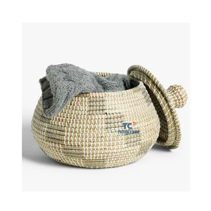 Meilleurs paniers de rangement faits à la main en osier jonc de mer avec tissu et tissu pratique pour une utilisation en cuisine - Product Image 5