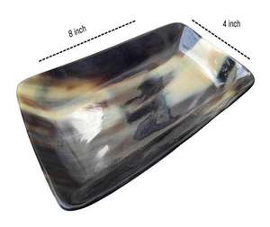 Plato Rectangular de Cuerno de Búfalo Natural de Alta Calidad, Hecho a Mano, Pulido, Ecológico, Clásico para Camping, Superventas - Product Image 3