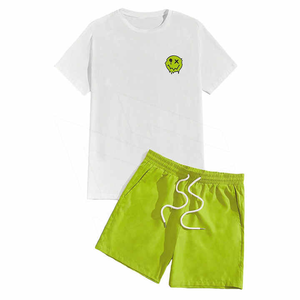 Ensembles courts deux pièces en maille personnalisés de conception de vente chaude ensembles de shorts et de t-shirts pour hommes vêtements pour hommes ensemble de shorts d'été - Product Image 1