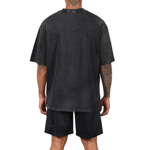 Camiseta lavada con ácido con logotipo personalizado para hombre, camisa de gran tamaño de talla grande, camisa de estilo Vintage para ropa de calle elegante Vibe - Product Image 2