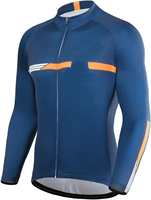 Maillot de cyclisme pour homme à manches longues, col en V, respirant, séchage rapide, fermeture éclair intégrale, style motard, toutes saisons, logo personnalisé sur le devant