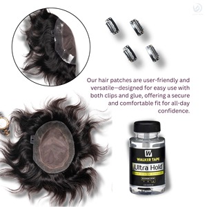 BM Hair USA Base Premium para hombres, pelucas de cabello Remy indio con borde de monofilamento, técnica de PU, parche para el cabello tupé - Product Image 4