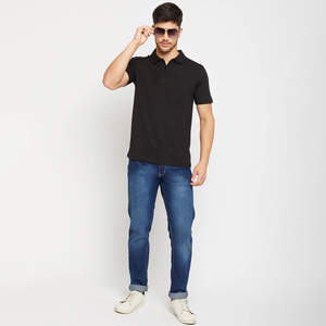 เสื้อโปโลแขนสั้นสำหรับผู้ชายเสื้อโปโลผ้าคอตตอนสีพื้นดีไซน์ใหม่ - Product Image 5