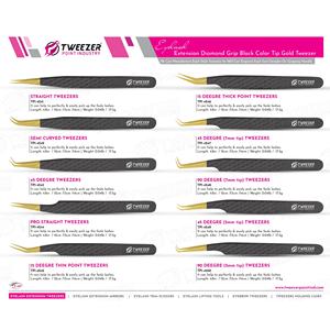 Herramienta de injerto de pestañas postizas con logotipo personalizado de alta calidad, pinzas de extensión de pestañas de acero inoxidable coloridas, punta de volumen TypeBeauty - Product Image 6