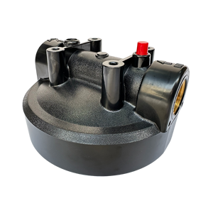 Carcasa de filtro de agua azul grande con puerto de latón con orificio para manómetro - Product Image 3