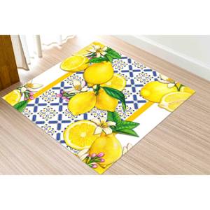 Tapis imprimé jaune citron moderne pour l'été, décoration douce pour cuisine intérieure, tapis à poils doux - Product Image 5