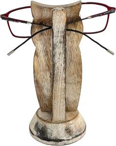 Porte-lunettes en bois fabriqué à la main support de lunettes en forme de visage présentoir de support de lunettes de soleil, spécifications de lunettes - Product Image 4