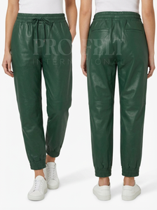 Pantalones de Piel de Alta Calidad Pro Felt para Hombre y Mujer, de Piel de Cordero, Pierna Ajustada, Cintura Elástica de Altura Media, Puños en los Tobillos, Estilo Vintage - Product Image 3