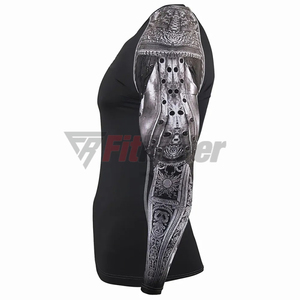 Rashguard MMA à manches longues pour homme 2024, impression par sublimation personnalisée, protection UV, marque FITRYDER, polyester/spandex, confortable - Product Image 2