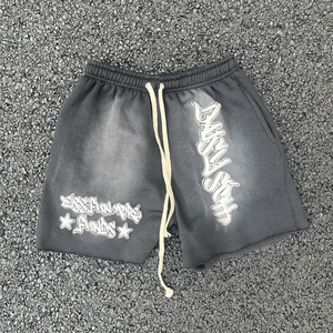 กางเกงขาสั้นผ้าฝ้ายพิมพ์ลายดิจิตอลกางเกงขาสั้นเล่นเหงื่อผ้าซักเป็นกรดแฟชั่นใหม่สำหรับ100% - Product Image 2