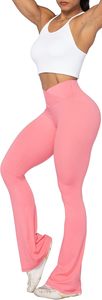 Ropa deportiva transpirable sin costuras para mujer, pantalones de chándal para gimnasio, mallas para mujer, entrenamiento, Yoga, cintura elástica personalizada, pantalones acampanados - Product Image 4
