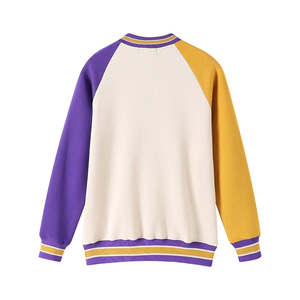 Manches opposées lettre Chenille sweat à col rond pour hommes décontracté hiver respirant doux Chenille 3D broderie - Product Image 2