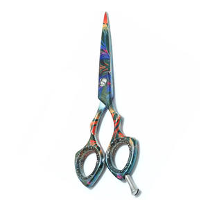 Tijeras de pelo de hoja recta de acero inoxidable para peluquero profesional, punta afilada, reposapiés para dedos, anillo de goma, peluquería recubierta de papel - Product Image 6