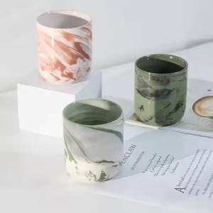 Pot à bougie en verre décoratif de couleur verte et noire, contenant de bougie artisanal, porte-bougie pour la décoration de la maison, cadeau - Product Image 1