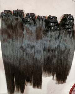 Paquetes de cabello humano de templo indio crudo Natural 100%, cabello liso y sedoso sin enredos, donante único, sin productos químicos - Product Image 1