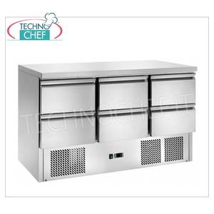 Équipement de réfrigération pour cuisine commerciale AK943-6D Table avec 6 tiroirs +2/+8C Classe de température statique E - Product Image 2