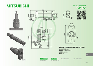 Taiwán nuevo para MITSUBISHI S6R2 (agujero grande) émbolo y barril de motor diésel marino - Product Image 5