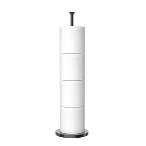 Soporte de papel higiénico independiente de acero inoxidable moderno, organizador de almacenamiento de rollo de tejido vertical para decoración de baño - Product Image 5