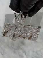 Colgante de Plata de Ley 925 con Letra Personalizada Iced Out, Inicial Brillante, Diamante Moissanita VVS, Lujo Hip Hop