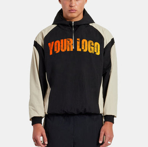 Ensemble short personnalisé Sweat à capuche coupe-vent en nylon froissé et ensemble short avec LOGO personnalisé Streetwear Survêtement en nylon pour hommes - Product Image 5