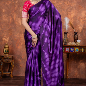 Murga Imprimer Gajji Modal Soie Tissu Luxueux Doux Lustrou Matériel pour Vêtements Ethniques Sarees Robes Artisanat Couture Vibrant saree - Product Image 1