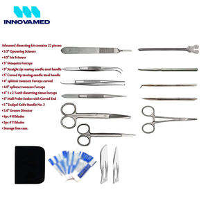 Kit de Disección de Acero Inoxidable de 22 Piezas con Estuche, Instrumentos Quirúrgicos para Estudiantes de Biología y Veterinaria, Uso Hospitalario, OEM Disponible - Product Image 6