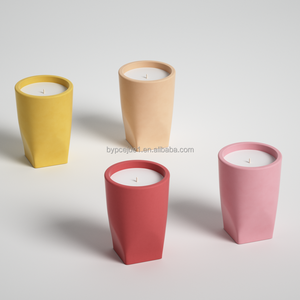 Venta al por mayor moderno simple de alta calidad hormigón vela tarro personalizable convexo grabado impresión duradera Navidad vacaciones regalos - Product Image 5