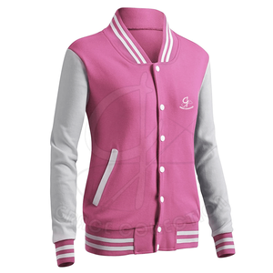 Chaqueta Universitaria Personalizable para Mujer, Mangas de Cuero, Diseño Casual Tipo Bomber, Transpirable, de Secado Rápido, Invierno, Poliéster/Algodón - Product Image 3