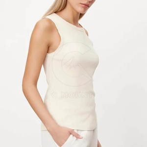 Venta caliente último estilo mujeres chaleco acanalado algodón poliéster gimnasio Fitness desgaste mujeres chaleco acanalado - Product Image 5