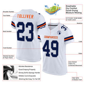 Jersey de Fútbol Americano Personalizado para Adultos, Transpirable, Duradero, 100% Poliéster, Protección UV, Uniforme para Clubes, Escuelas y Universidades - Product Image 4