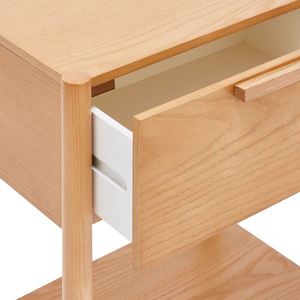 Table d'appoint en teck massif de haute qualité avec 1 tiroir et couleur bois naturel pour l'intérieur - Product Image 6