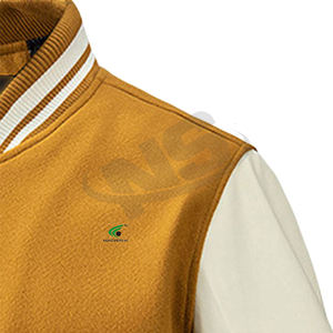 Chaqueta Letterman de Color Sólido de Primera Calidad para Hombre, Personalizable por Delante, Impermeable, para Uso en Exteriores en Invierno, Venta al Por Mayor - Product Image 3