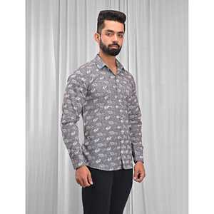 Camisa Casual de Algodón con Estampado Floral para Hombre, con Mangas Largas y Cuello Alto, 100% Transpirable, Tela Popelina y Oxford, ODM OEM - Product Image 4