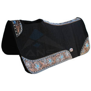 Tapis de selle de cheval équestre occidental forme profilée feutre brun tapis de selle de saut Performance et protection - Product Image 5