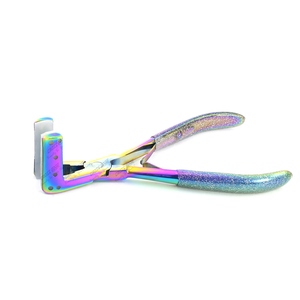 Custom Logo Rainbow <b>Tape</b> In Plier Hair Extension Tools with Comfortable Grip Flat Jaw Tool for Salon Installation & Removal - Product Image 1