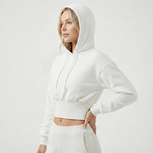 Sudaderas de Moda Urbana para Mujer de Alta Calidad, Cintura Alta, Estilo Corsé, Mangas Extra Grandes, Top Corto, Sudaderas Personalizadas - Product Image 2