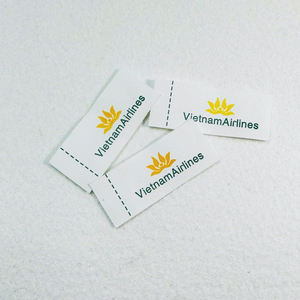 Étiquettes de soin de lavage écologiques imprimées sur mesure | Étiquettes en satin de taffetas de ruban de polyester Logo en relief 3D Bord de coupe thermique pour vêtements - Product Image 5