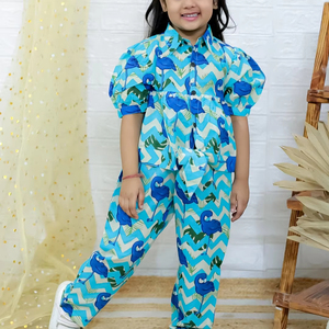 Ensemble deux-pièces à la mode pour filles, imprimé de flamants roses, vêtements décontractés pour enfants - Product Image 1
