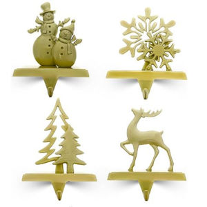 Porte-stock de décoration de Noël design vintage porte-bas en métal doré de haute qualité pour les ornements de Noël à la maison - Product Image 1