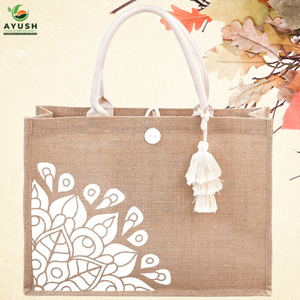 Sacs de courses grands en jute et coton avec options personnalisables pour les marchés et les centres commerciaux - Product Image 6