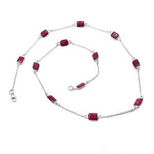 Collar de piedra delicada, joyería de boda minimalista de Plata de Ley 925, chapado en rodio collar de cadena, artículo de Regalo perfecto - Product Image 2