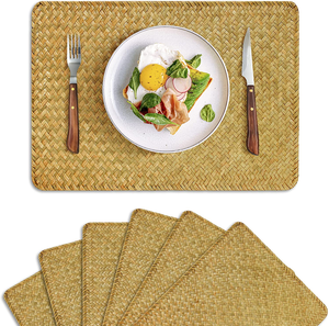Rustic Style Rectangle Seagrass <b>Wicker</b> Woven <b>Placemats</b> Serving Trays for Dining Table Wholesale From Vietnam - Product Image 6