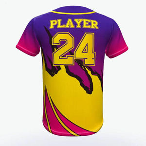 Ropa Deportiva de Béisbol Unisex, Transpirable, de Secado Rápido, Antibacteriana, Camisetas de Poliéster de Talla Grande, Diseño Liso y a Rayas - Product Image 3