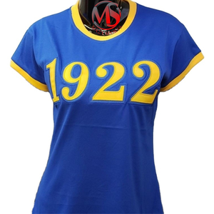 T-Shirts Sigma Gamma Rho Applique Broderie 1922 Lettres Décontracté Décolleté et Manches Bords Sorority Divine Nine T-shirt Respirant - Product Image 6