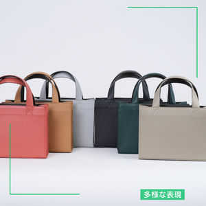 กระเป๋าถือทรงโท้ทลำลองทันสมัย สายสะพายสองเส้น ซับใน PU เป็นมิตรกับสิ่งแวดล้อม รับสกรีนโลโก้ ลายกรอบทรงสี่เหลี่ยมคางหมู สำหรับงานแต่งงาน รุ่น RUN-02 - Product Image 2