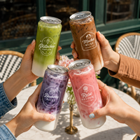 Boîtes en PET personnalisées AT PACK pour café, matcha et jus, emballages de boissons de 12 oz, 16 oz, 330 ml